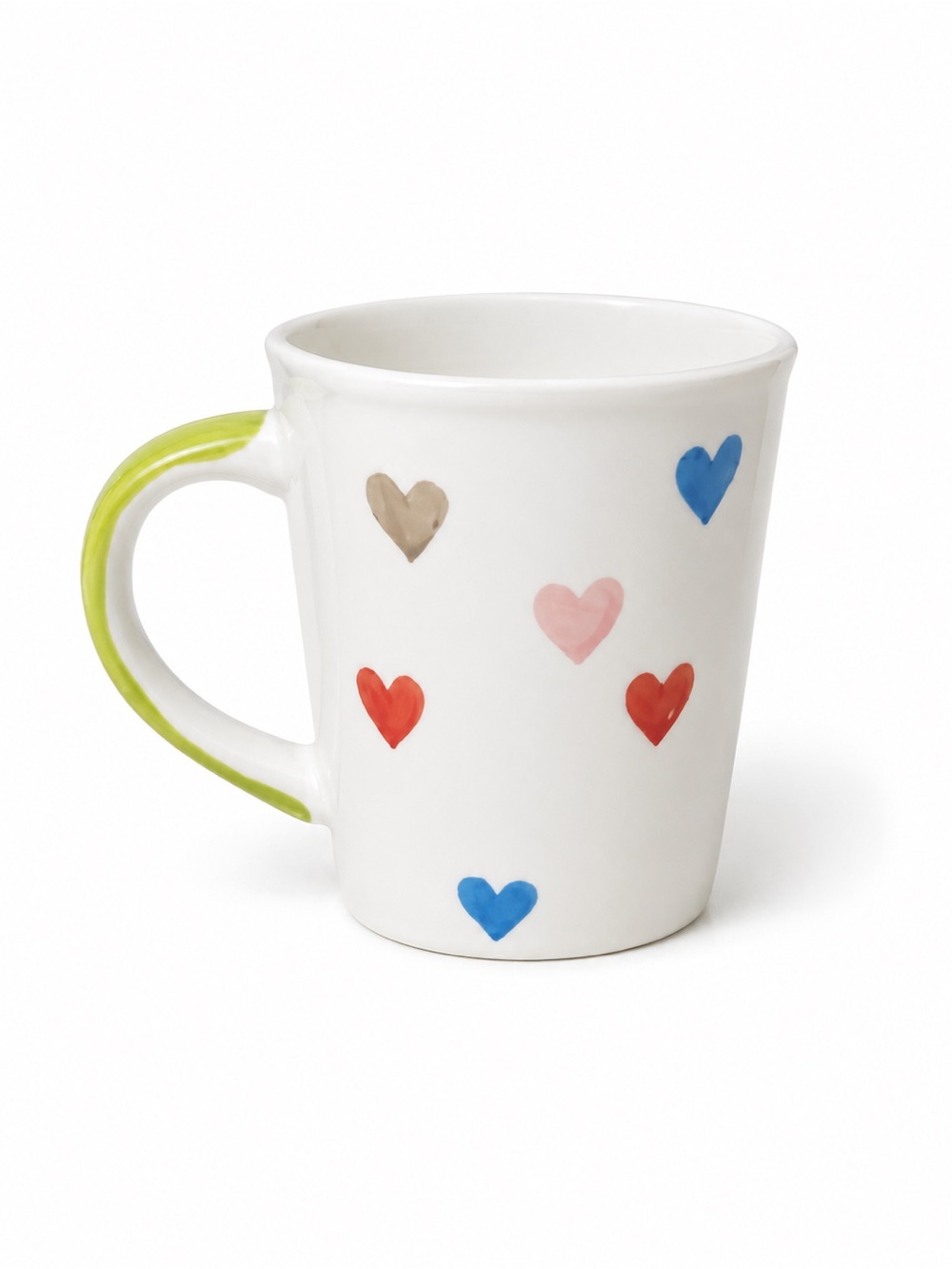 The Old Pottery Company Pastel Hearts Ceramic Coffee Mug Tea Cup